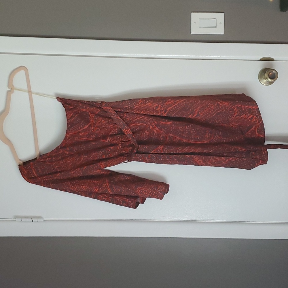 One shoulder red dress